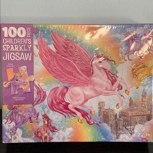 100 Piece Sealed Sparkly Unicorn Kingdom Puzzle